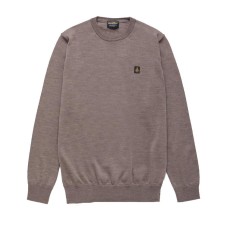 REFRIGIWEAR BENNET PULLOVER BEIGE DA UOMO CON LOGO NELLA PARTE ANTERIORE