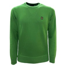 REFRIGIWEAR BENNET PULLOVER VERDE DA UOMO CON LOGO NELLA PARTE ANTERIORE 