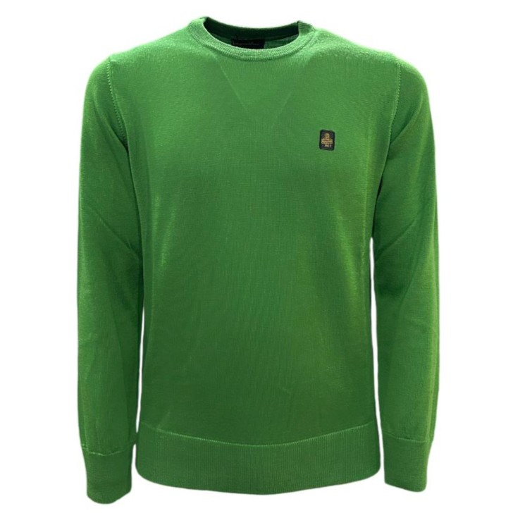 REFRIGIWEAR BENNET PULLOVER VERDE DA UOMO CON LOGO NELLA PARTE ANTERIORE 