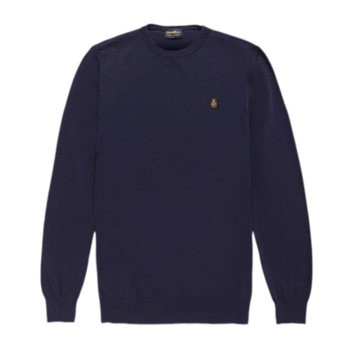 REFRIGIWEAR BENNET PULLOVER BLU DA UOMO CON LOGO NELLA PARTE ANTERIORE 