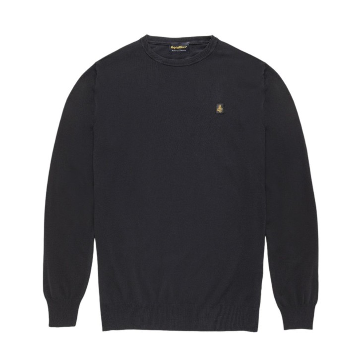 REFRIGIWEAR BENNET PULLOVER NERO DA UOMO CON LOGO NELLA PARTE ANTERIORE 