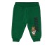 MOSCHINO COMPLETO BABY IN COTONE FELPA A GIROCOLLO+PANTALONE GREEN CON LOGO LETTERING BLACK E TEDDY BEAR