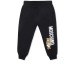 MOSCHINO COMPLETO BABY IN COTONE FELPA A GIROCOLLO+PANTALONE BLACK CON LOGO LETTERING WHITE E TEDDY BEAR