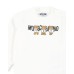 MOSCHINO FELPA A GIROCOLLO BABY UNISEX WHITE CON LOGO LETTERING BLACK E TEDDY BEAR	