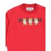 MOSCHINO FELPA A GIROCOLLO BABY UNISEX RED CON LOGO LETTERING BLACK E TEDDY BEAR	