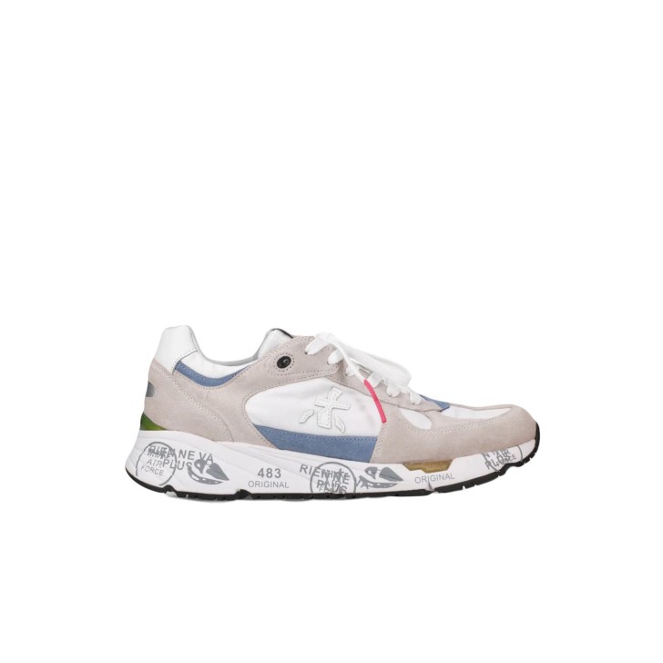 Premiata Sneakers multicolore con una silhouette vintage e materiali pregiati e dettagli vivaci