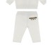 MOSCHINO COMPLETO BABY IN COTONE FELPA FULL ZIP CON CAPPUCCIO+PANTALONE WHITE