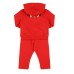 MOSCHINO COMPLETO BABY IN COTONE FELPA FULL ZIP CON CAPPUCCIO+PANTALONE RED