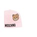 MOSCHINO CAPPELLO IN COTONE ROSA CON LOGO LETTERING BLACK E TEDDY BEAR