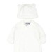 MOSCHINO SET TUTINA+BERRETTO BABY UNISEX WHITE CON LOGO LETTERING JACQUARD ALL OVER TERRY CLOTH