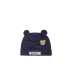 MOSCHINO SET BERRETTO+BAVAGLINO IN COTONE BLU CON LOGO LETTERING WHITE E TEDDY BEAR