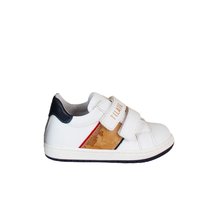 Alviero Martini 1a Classe Sneakers bianca con inserto laterale con stampa Geo Classic