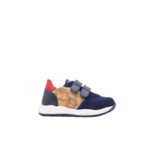 Alviero Martini 1a Classe Sneakers blu con inserti laterali con stampa Geo Classic 