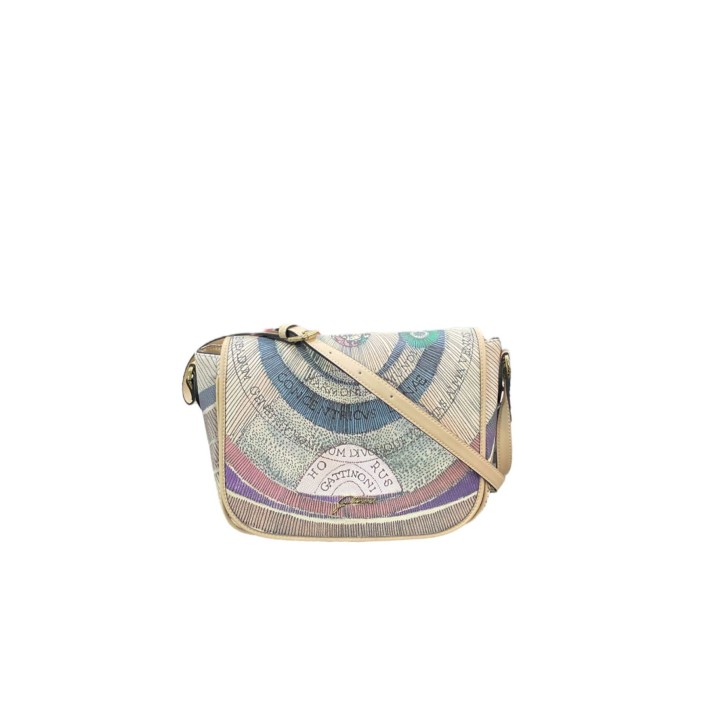 Gattinoni Borsa a tracolla con stampa Planetarium beige