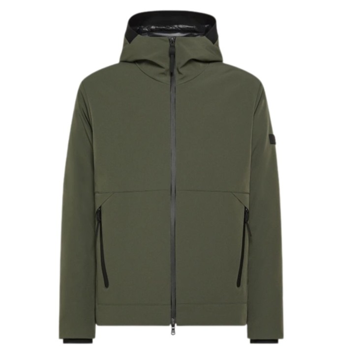 PEUTEREY LOGE MD GIUBBOTTO BOMBER VERDE LISCIO CON CAPPUCCIO IN PRIMALOFT 