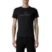 Peuterey T-Shirt nera in cotone a manica corta con logo lettering 