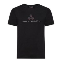 Peuterey T-Shirt nera in cotone a manica corta con logo lettering 