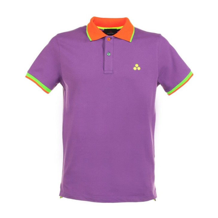 Peuterey Polo Viola da Uomo manica corta con logo nella parte anteriore 