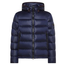 PEUTEREY HONOVA NR 02 GIUBBOTTO PIUMINO BLU CON CAPPUCCIO FISSO IN NYLON RIPSTOP LEGGERO 