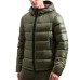 PEUTEREY HONOVA NR 02 GIUBBOTTO PIUMINO VERDE CON CAPPUCCIO FISSO IN NYLON RIPSTOP LEGGERO 