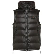 PEUTEREY DONOMA NR 02 GILET NERO IN NYLON DA UOMO CON LOGO NELLA PARTE ANTERIORE 