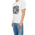 Peuterey T-Shirt bianca a girocollo in cotone con stampa multicolore