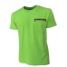 Peuterey T-Shirt verde a girocollo in jersey di cotone con taschino sul petto e scritta Peuterey