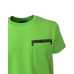 Peuterey T-Shirt verde a girocollo in jersey di cotone con taschino sul petto e scritta Peuterey