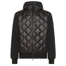 PEUTEREY KOONS KJ BMAT GIUBBOTTO BOMBER NERO CON CAPPUCCIO FISSO BIMATERIALE CON TRAPUNTA GEOMETRICA 