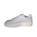 PACIOTTI SNEAKER IN LEATHER TOTAL WHITE CON STAMPA PUGNALE ALL OVER TONO SU TONO E APPLICAZIONI IN METALLO SILVER