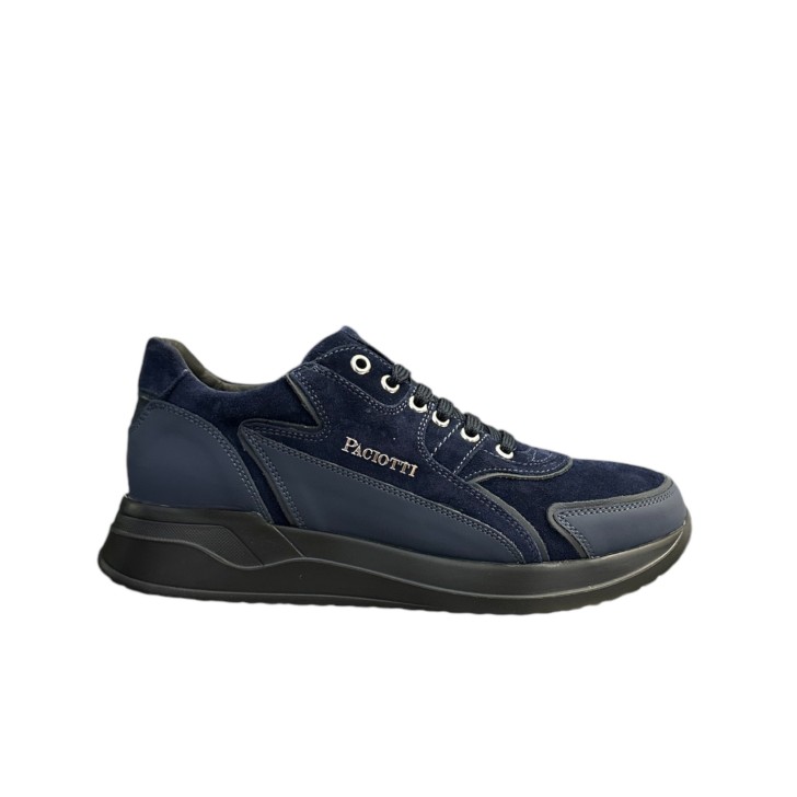 PACIOTTI SNEAKER IN SUEDE E LEATHER BLUE DA UOMO 