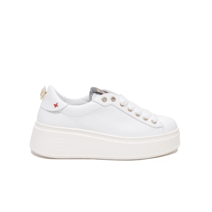 GIO+ SNEAKERS PIA254A COMBI IN LEATHER WHITE 