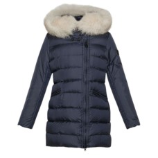 PEUTEREY SERIOLA MQS 04 FOX FUR KID BLU CON LOGO SULLA MANICA 