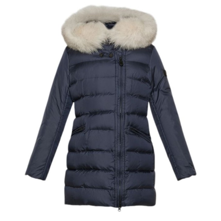 PEUTEREY SERIOLA MQS 04 FOX FUR KID BLU CON LOGO SULLA MANICA 