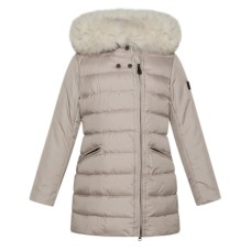 PEUTEREY SERIOLA MQS 04 FOX FUR KID BEIGE CON LOGO SULLA MANICA 