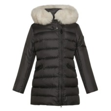 PEUTEREY SERIOLA MQS 04 FOX FUR KID NERO CON LOGO SULLA MANICA 