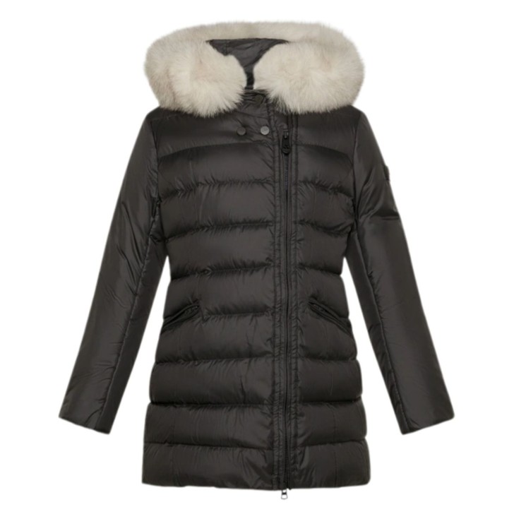 PEUTEREY SERIOLA MQS 04 FOX FUR KID NERO CON LOGO SULLA MANICA 