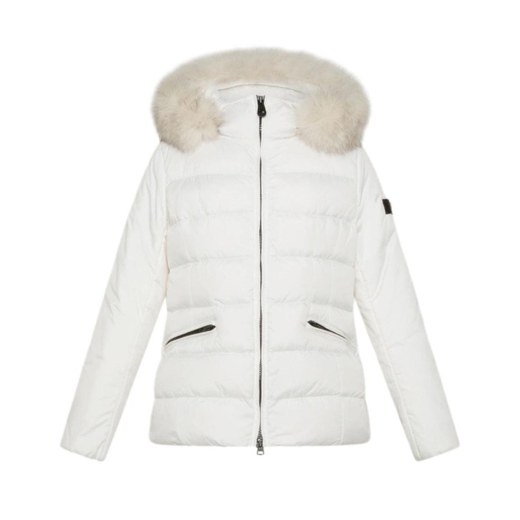 PEUTEREY TURMALET MQS 04 FOX FUR KID BIANCO CON LOGO SULLA MANICA 