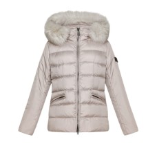 PEUTEREY TURMALET MQS 04 FOX FUR KID BEIGE CON LOGO SULLA MANICA 