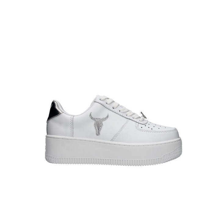 Windsor Smith Recharge whtsilrep sneakers bianca con logo argento 