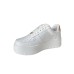 WINDSORSMITH REGHARGE SNEAKER PLATFORM IN LEATHER WHITE CON STAMPA COCCO GOLDROSE