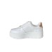 WINDSORSMITH REGHARGE SNEAKER PLATFORM IN LEATHER WHITE CON STAMPA COCCO GOLDROSE