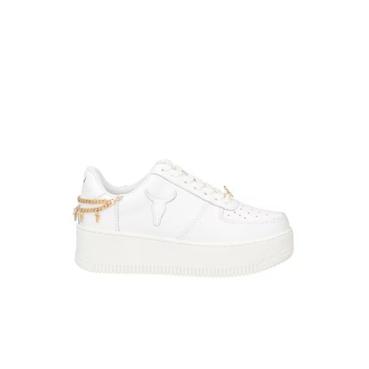 WINDSORSMITH REMEMBER SNEAKER PLATFORM IN LEATHER WHITE GOLD