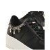 Windsor Smith Sneakers da donna in pelle nera con accessorio in metallo 