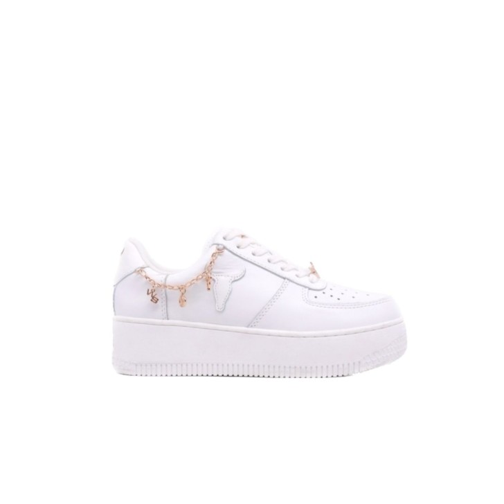 Windsor Smith Sneakers Bianca con logo e catenella laterale 