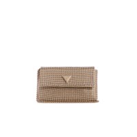 GUESS MINI POCHETTE CON STRASS ALL OVER E TRACOLLA IN CATENA GOLD ESTRAIBILE