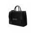 JOHN RICHMOND TOTE BAG NERA A MANO CON LOGO ARGENTO 