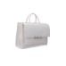 JOHN RICHMOND TOTE BAG BIANCA A MANO CON LOGO ARGENTO 