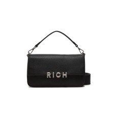 JOHN RICHMOND BORSA A MANO NERA CON LOGO ARGENTO 