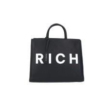 JOHN RICHMOND TOTE BAG A MANO NERA DA DONNA CON LOGO NELLA PARTE ANTERIORE 